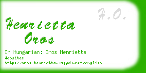 henrietta oros business card